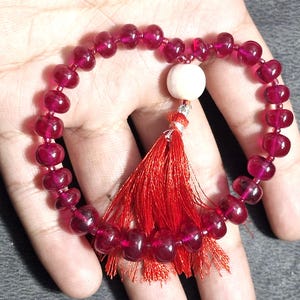 Natural multi stone Japa Mala 108+1 Beads Prayer Mala Round Beads Japa Mala Long Tassel Necklace