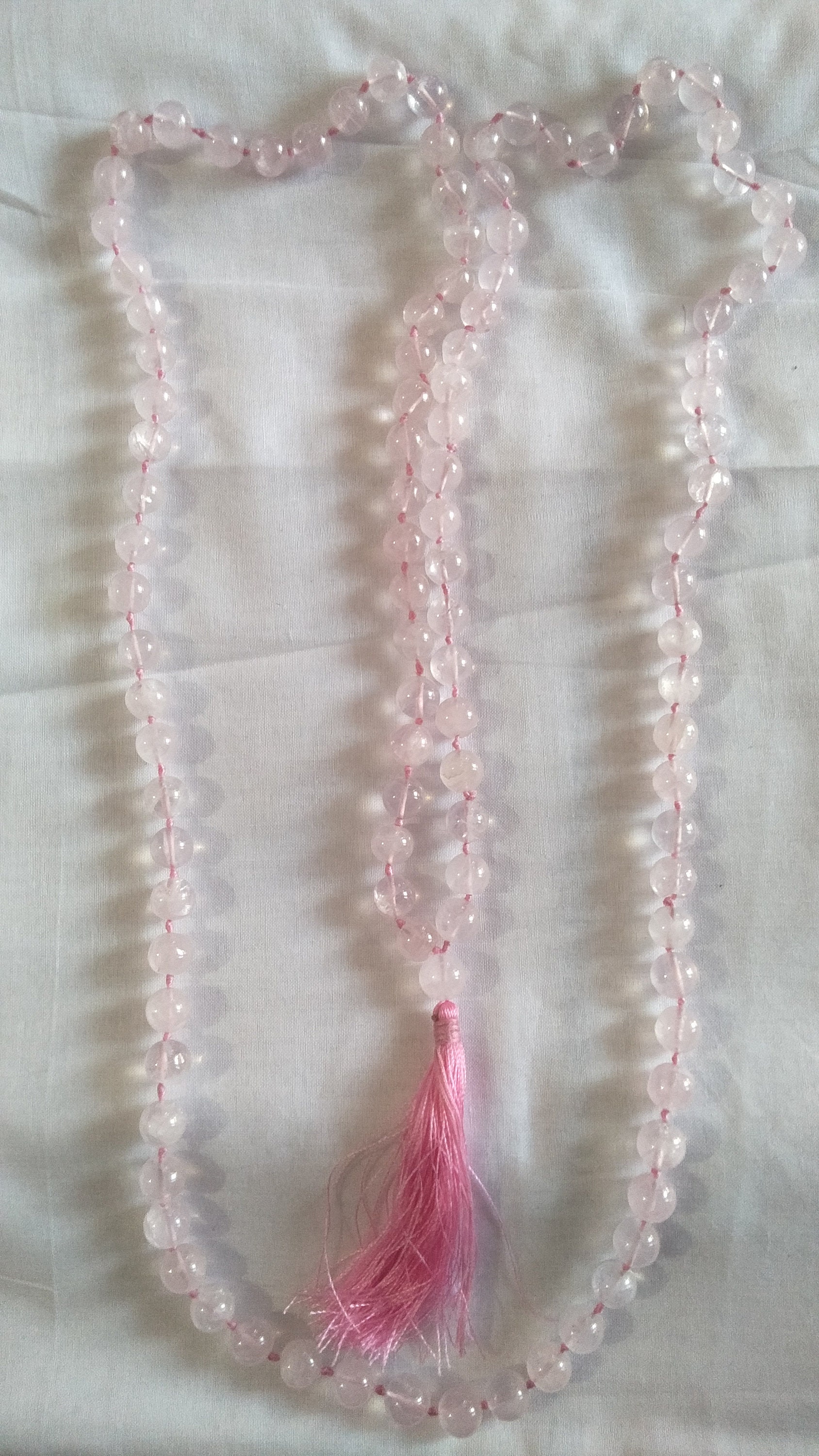 Natural Rose Quartz Japa Mala Prayer Beads 108 Beads Round Etsy