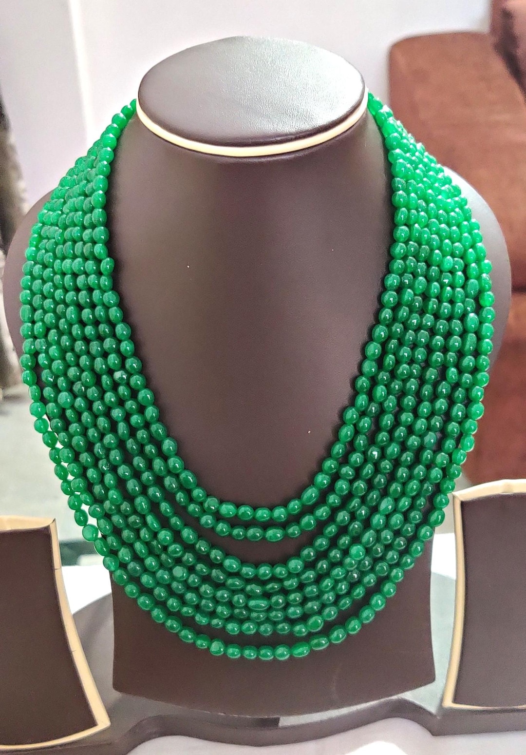 Emerald Beryl Rondelle Bead Necklace 770 Carat Natural Gemstones