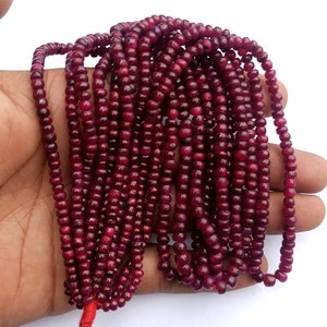 AAA Natural Ruby Beads – Smooth Round 4–5 mm 17” Strand for Jewelry Supplies