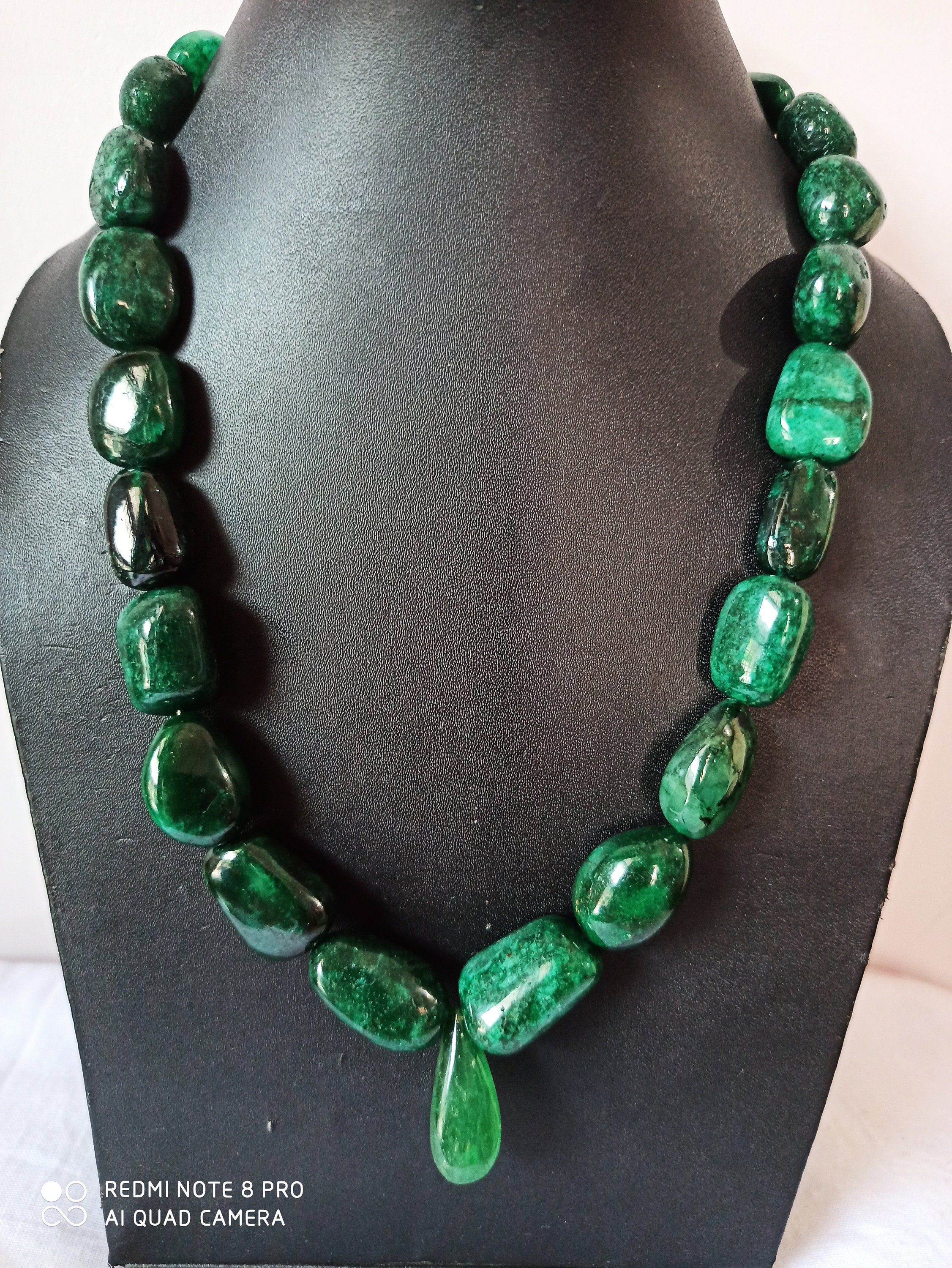 Emerald Beryl Smooth Tumble Beads Necklace AAA 577 Carat 20 | Etsy