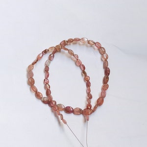 Baby Pink Tourmaline Beads: Smooth Oval Gemstone Strand