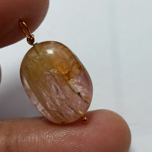 Natural Bio Pink Tourmaline Smooth Tumble Pendent Beads 17.70, 25.60 Carat beads