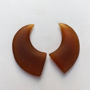 Natural Orange Chalcedony Raw Rough nails Clip on Devil Horns | Devil Horns | Cosplay Horns | Costume Horns | Demon Horns Gemstone
