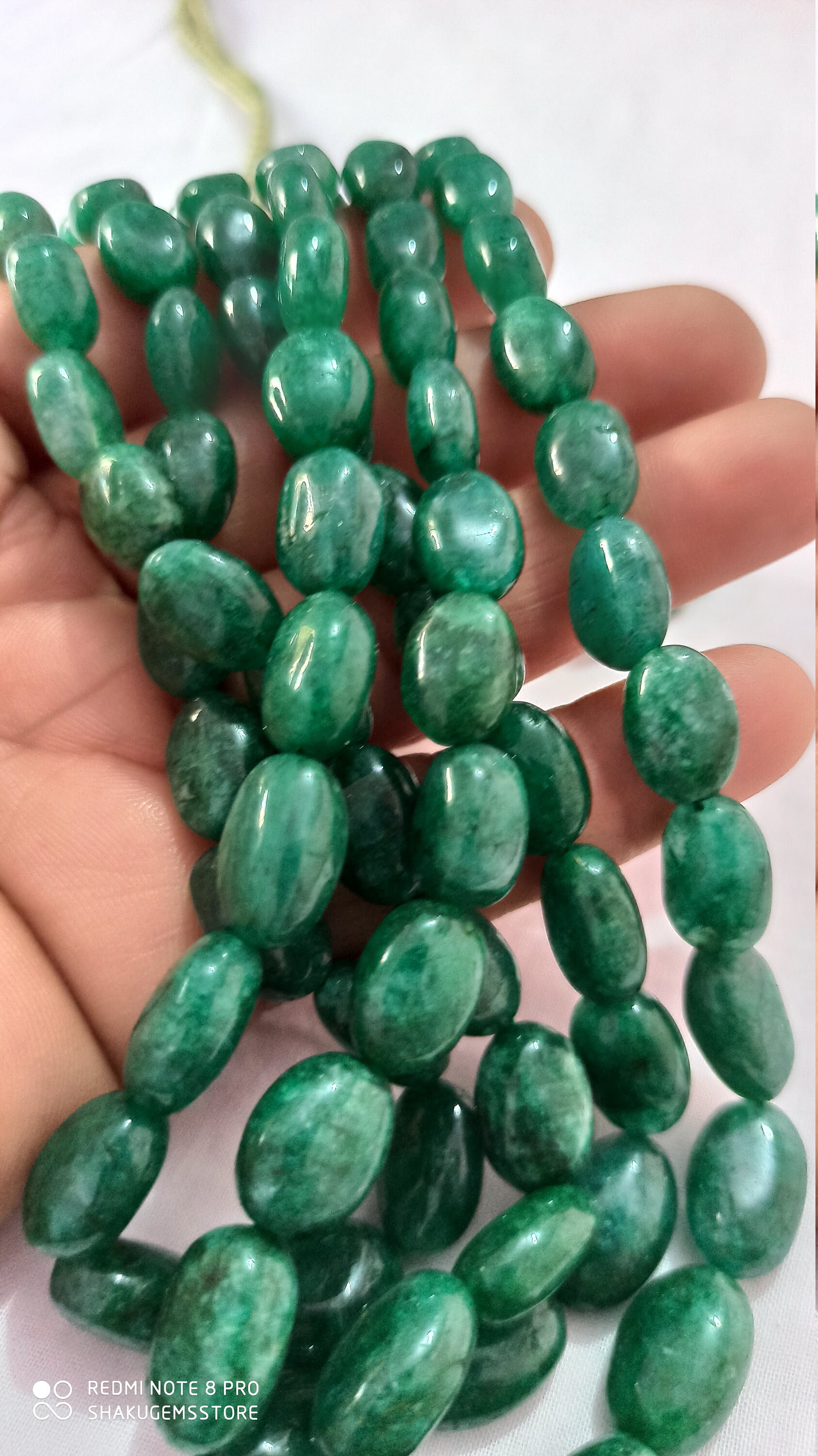 【人気ショップが最安値挑戦！】 Oval Smooth Beryl Emerald Necklace Fine Carat 721 AAA エメラルド