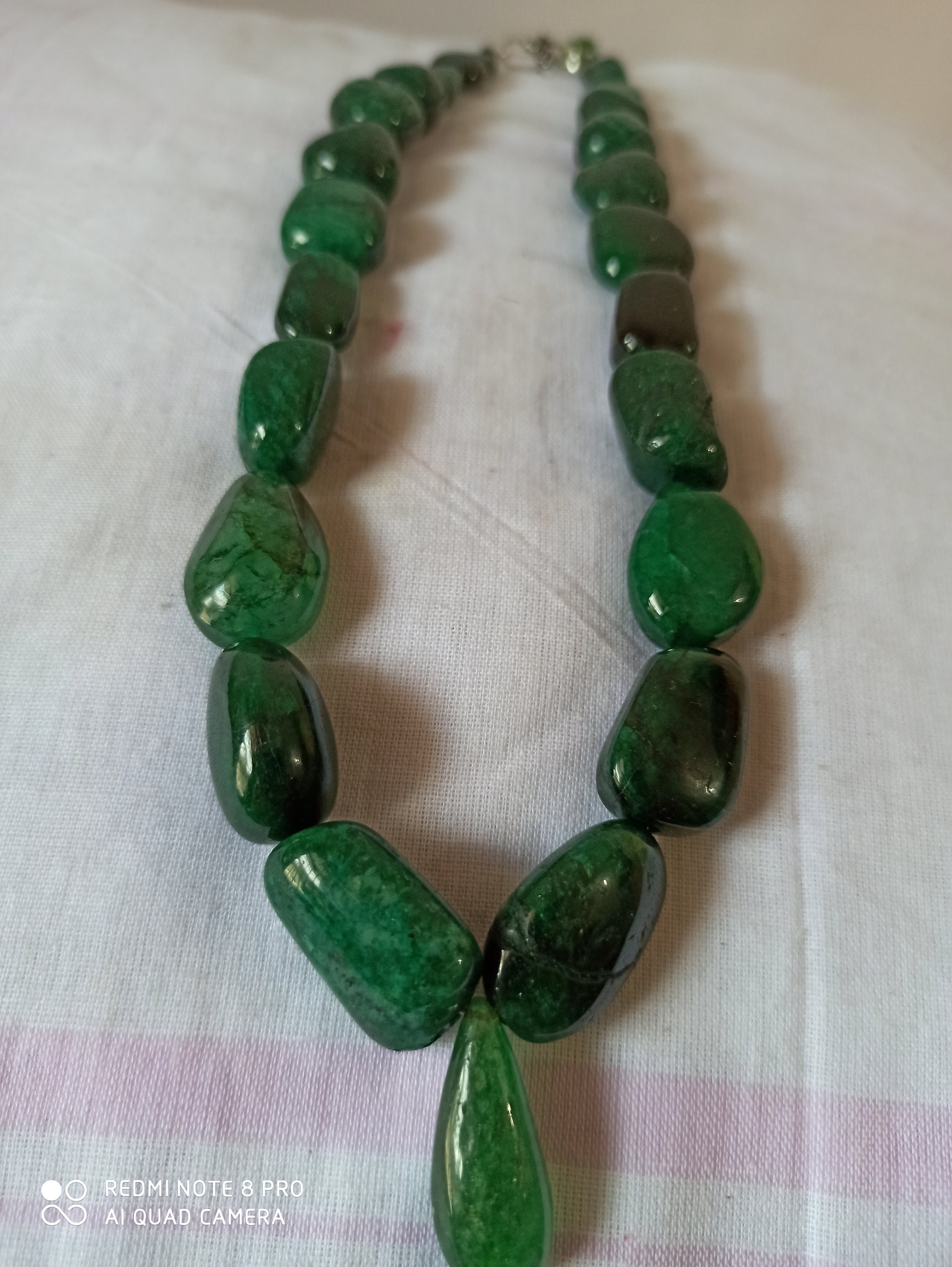 Emerald Beryl Smooth Tumble Beads Necklace AAA 577 Carat 20 | Etsy