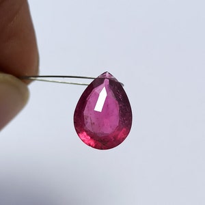 Natural Pear Cut Tourmaline Gemstone, Ruby Lite Color, 3.10 Ct Faceted Stone