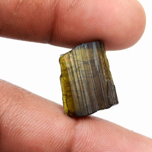 Raw Green Tourmaline Gemstone: Rough Crystal Healing Stone, 8.40 Carat