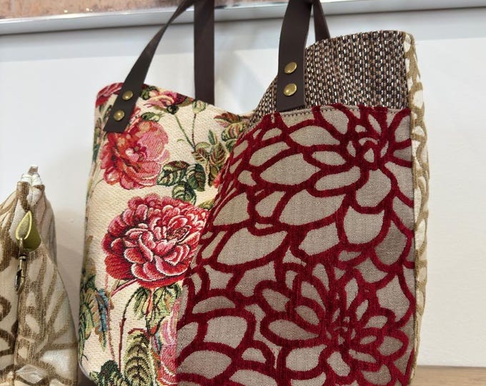Casual Patchwork Large Canvas Shoulder Bag main image 0