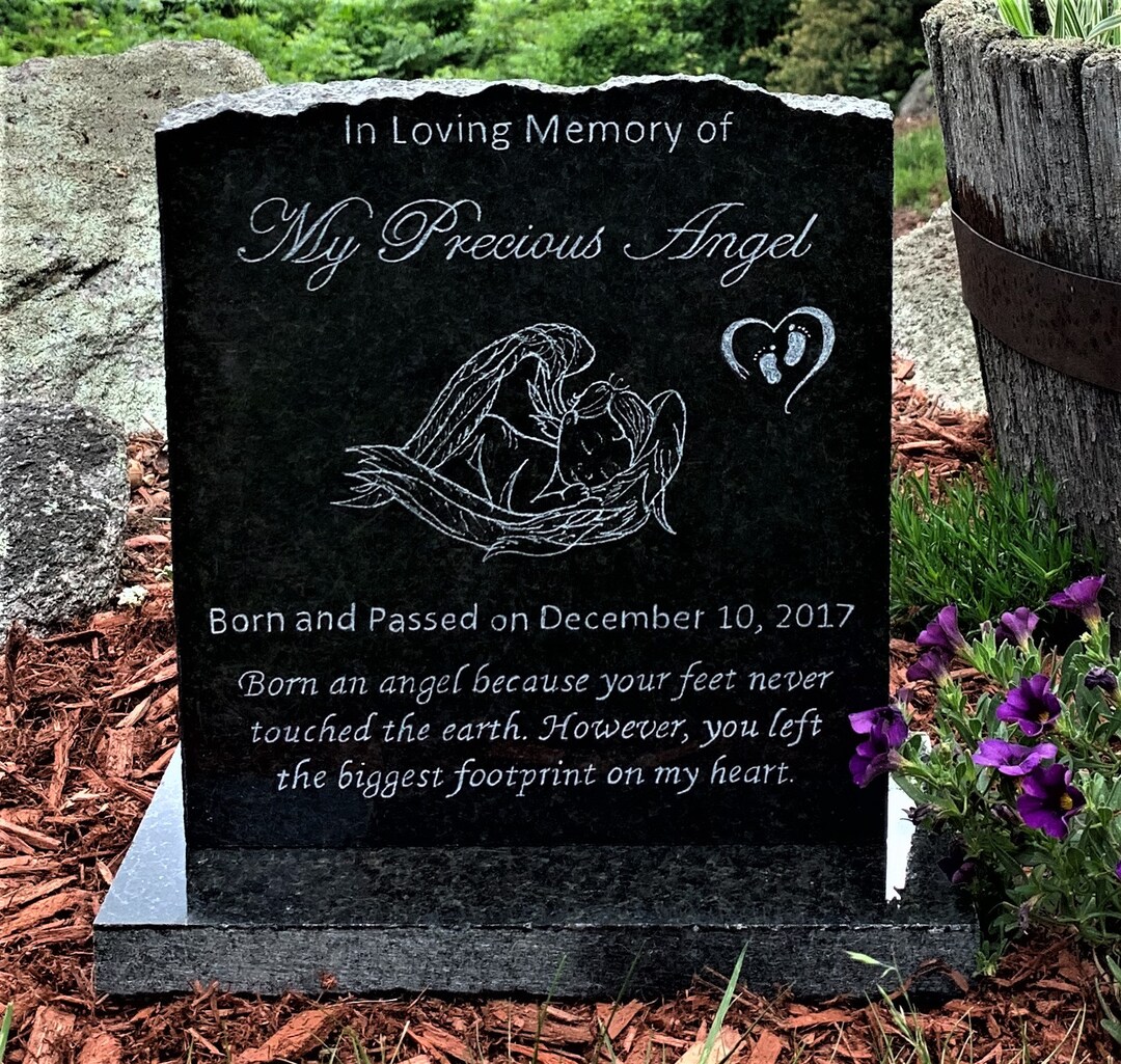 Infant Memorial Stone LONG SAYING / High Detail Grave Markers 11 X 10 X