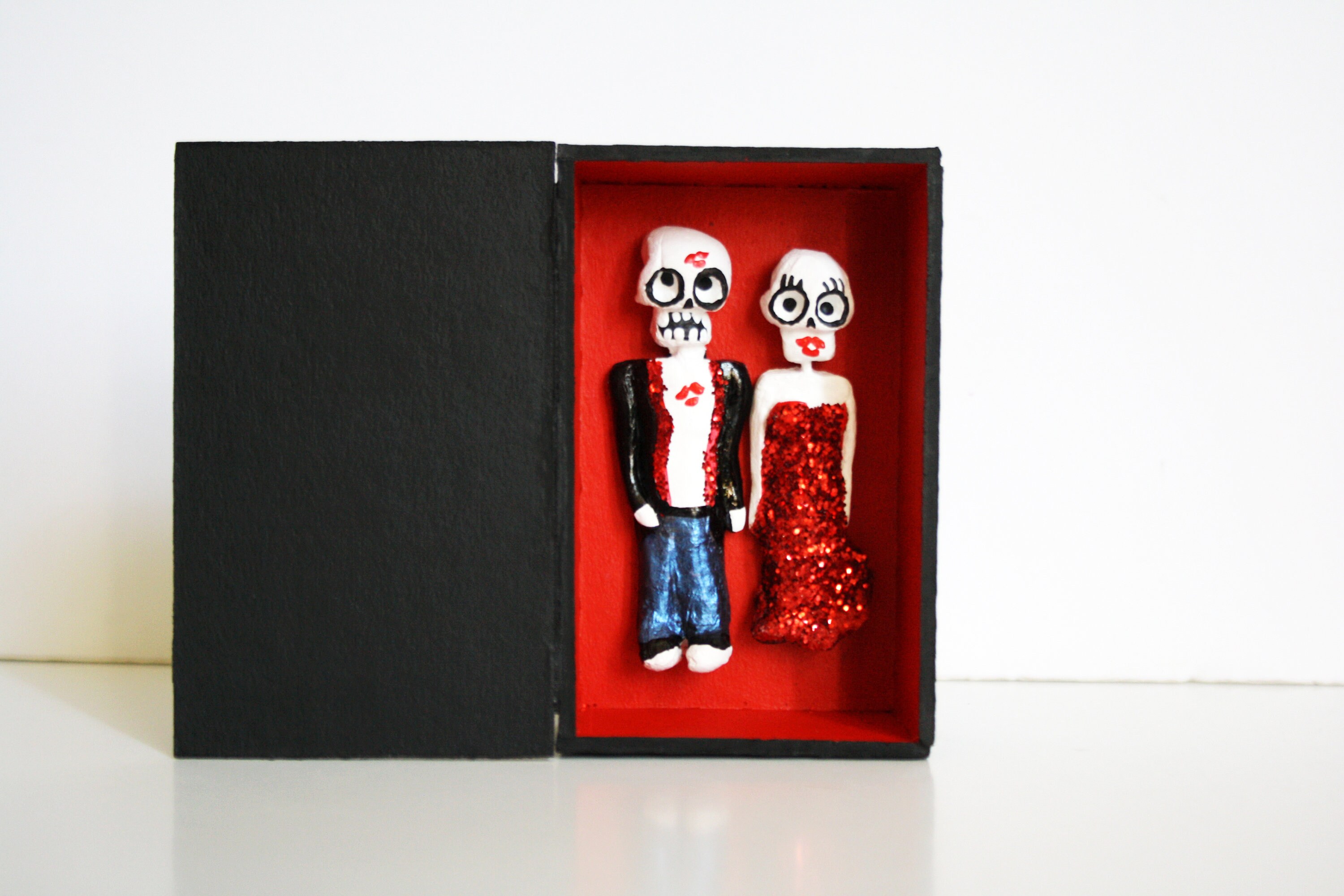 Love Box Message, Boîte à Amour, Kiss Me, Couple d'amoureux Scintillant, Love Spéciale Papouille et