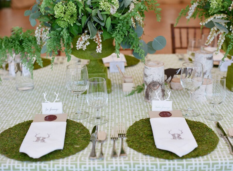 Round Moss Mat centerpiece placemat Preserved moss Real Etsy