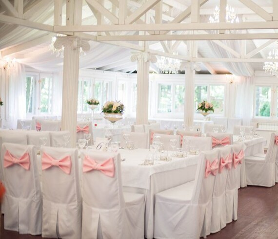 Wedding Chair Sashes Pink Bow Wedding Pew Bow Bridal Shower Etsy