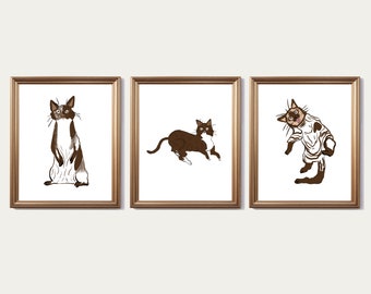 3 Piece Wall Art | Set of 3 Baby Girl Nursery Prints | Cat | Nursery Decor | Wall Art | Printable | Digital Art Prints | Downloadable | PNG