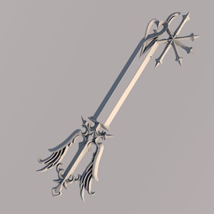 STL File Kingdom Hearts Oathkeeper Keyblade and Charm 3D Model