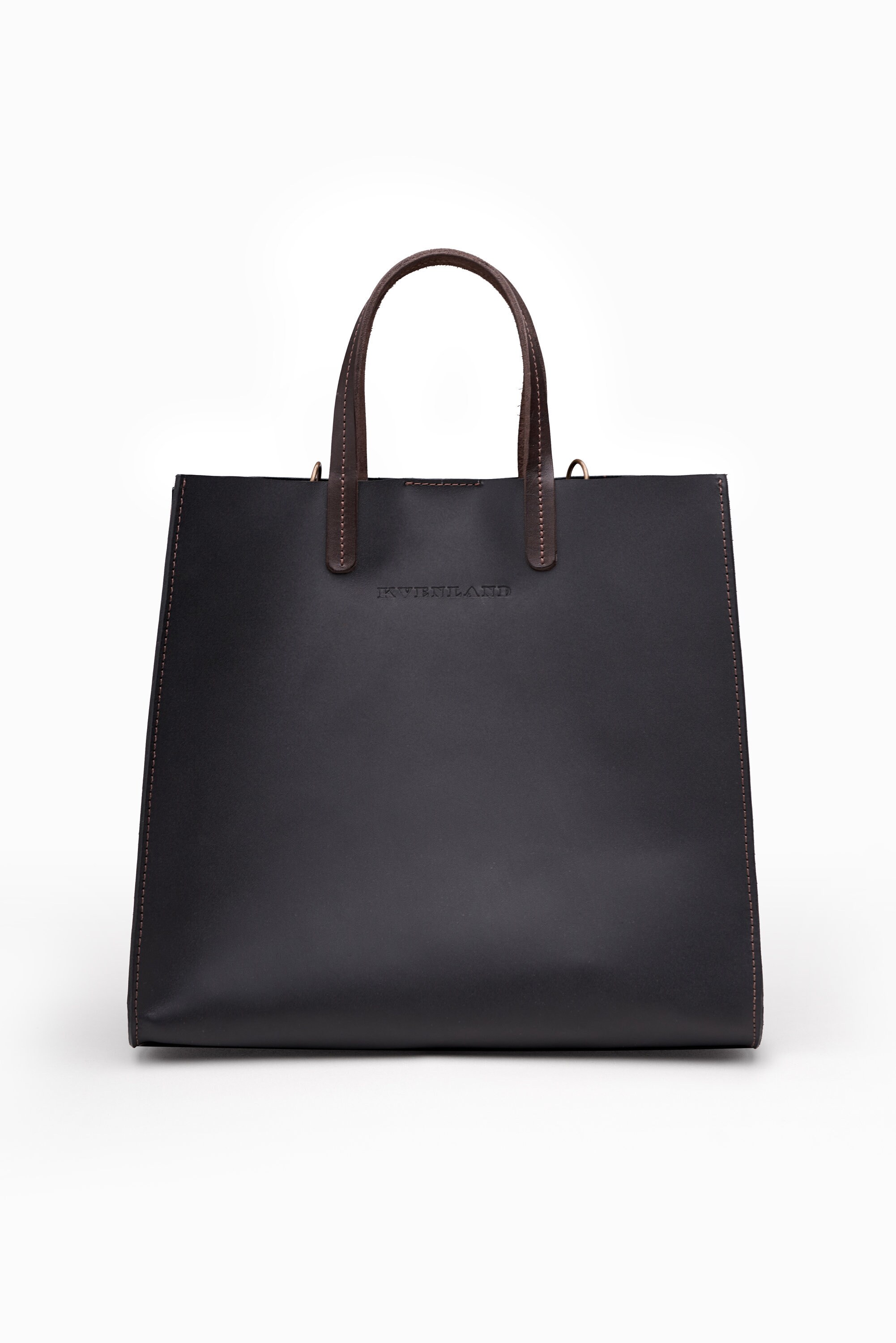 Large black leather tote ladies work tote bitcoin Etsy