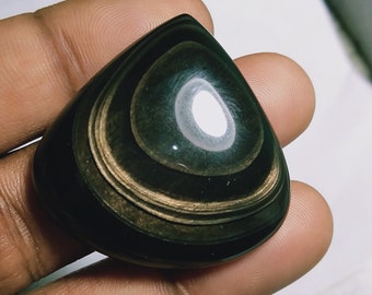 150Cts.60X42MM Natural Fire sheen obsidian Smooth Cabochon Fire sheen obsidian Loose Gemstones Fire sheen obsidian Loose semi precious