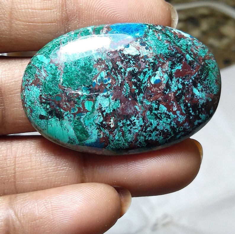 Top Amazing Quality Chrysocolla stone Cabochon Loose stone Gemstone for jewelry stone 71 Ct{ 41 X 27 } mm #328