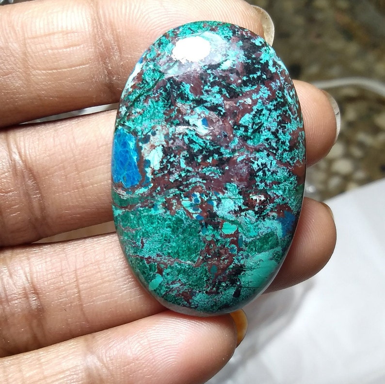Top Amazing Quality Chrysocolla stone Cabochon Loose stone Gemstone for jewelry stone 71 Ct{ 41 X 27 } mm #328