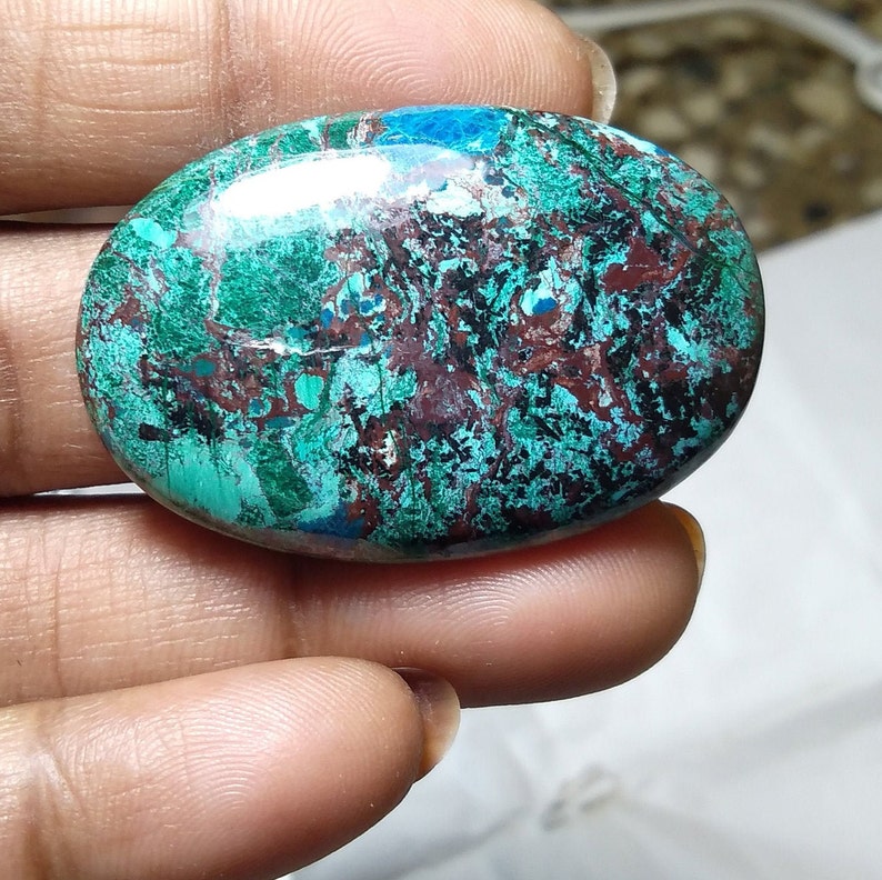 Top Amazing Quality Chrysocolla stone Cabochon Loose stone Gemstone for jewelry stone 71 Ct{ 41 X 27 } mm #328