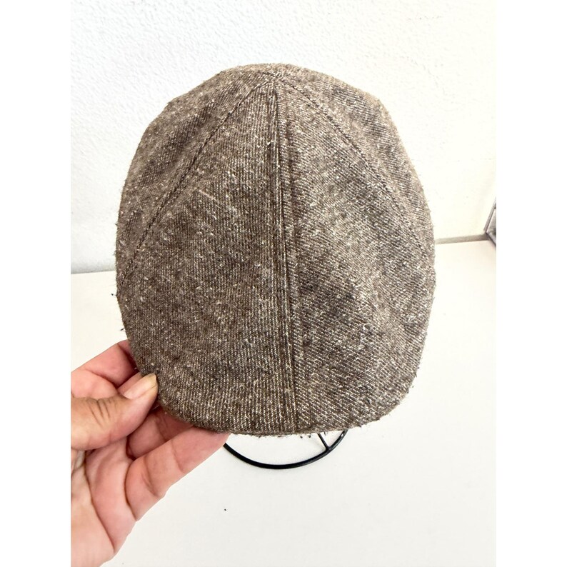 Goorin Bros Brown Tweed Flat Cap Ivy Hat Mens XL Camo Lining 1895 Castle Logo image 2