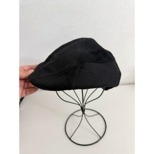 Goorin Bros Black Wool Blend Flat Cap Ivy Hat Plaid Lining Small immagine 3