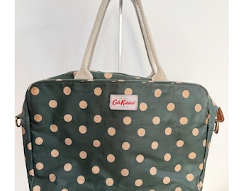 Cath Kidston Green Polka Dot Laptop Bag Messenger Briefcase Crossbody Strap