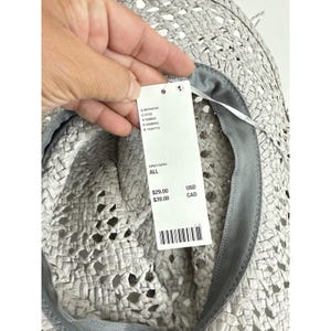 Urban Outfitters Chapeau de cowboy en paille au crochet gris Chapeau de soleil d'été western à tissage ouvert image 4