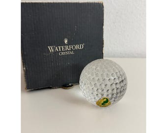 Waterford Crystal Golf Ball Paperweight Made in Ireland with Box 119.968.5100