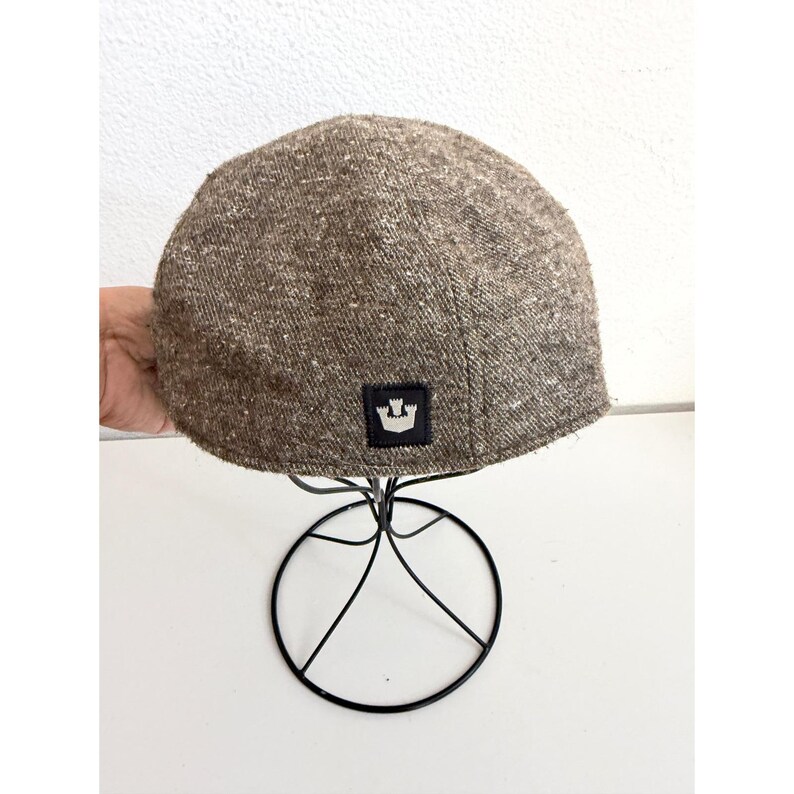 Goorin Bros Brown Tweed Flat Cap Ivy Hat Mens XL Camo Lining 1895 Castle Logo image 4