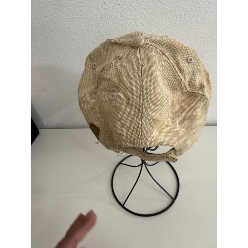 Gorra de béisbol Kangol de lona desgastada color azul lino, ajustable, talla única. imagen 4