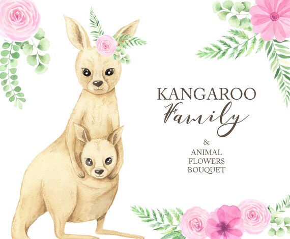 Kangaroo Clipart Australian Mother And Baby Animal Watercolor Etsy Kangaroo Clipart Australian Mother And Baby Animal Watercolor Etsy