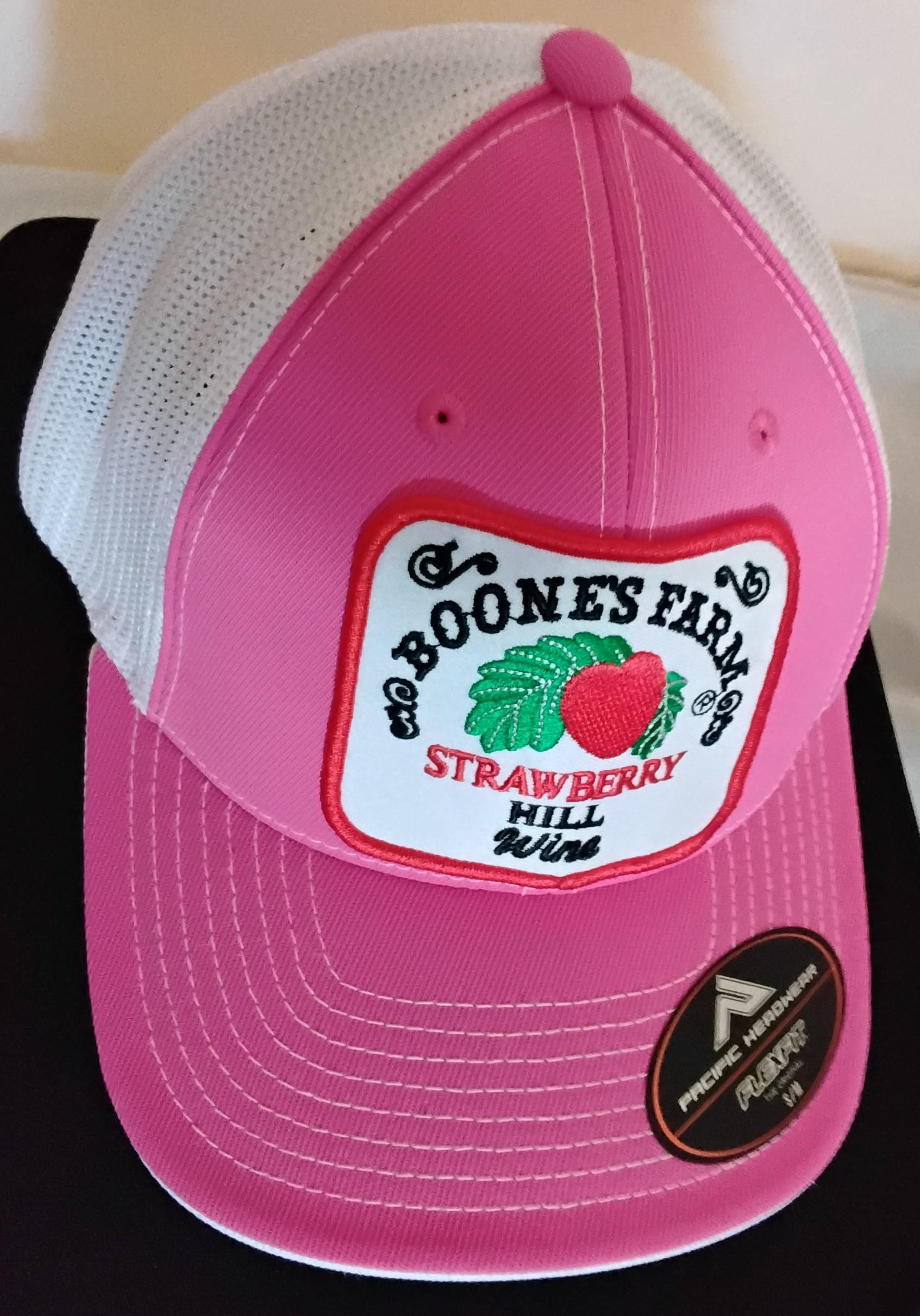 Boone's Farm Strawberry Hill Hat Hot Pink & White Flexfit