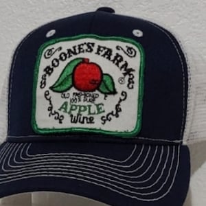 Gorra de camionero vintage con parche de Boones Farm, color vino manzana, ajustable a presión, regálale un regalo