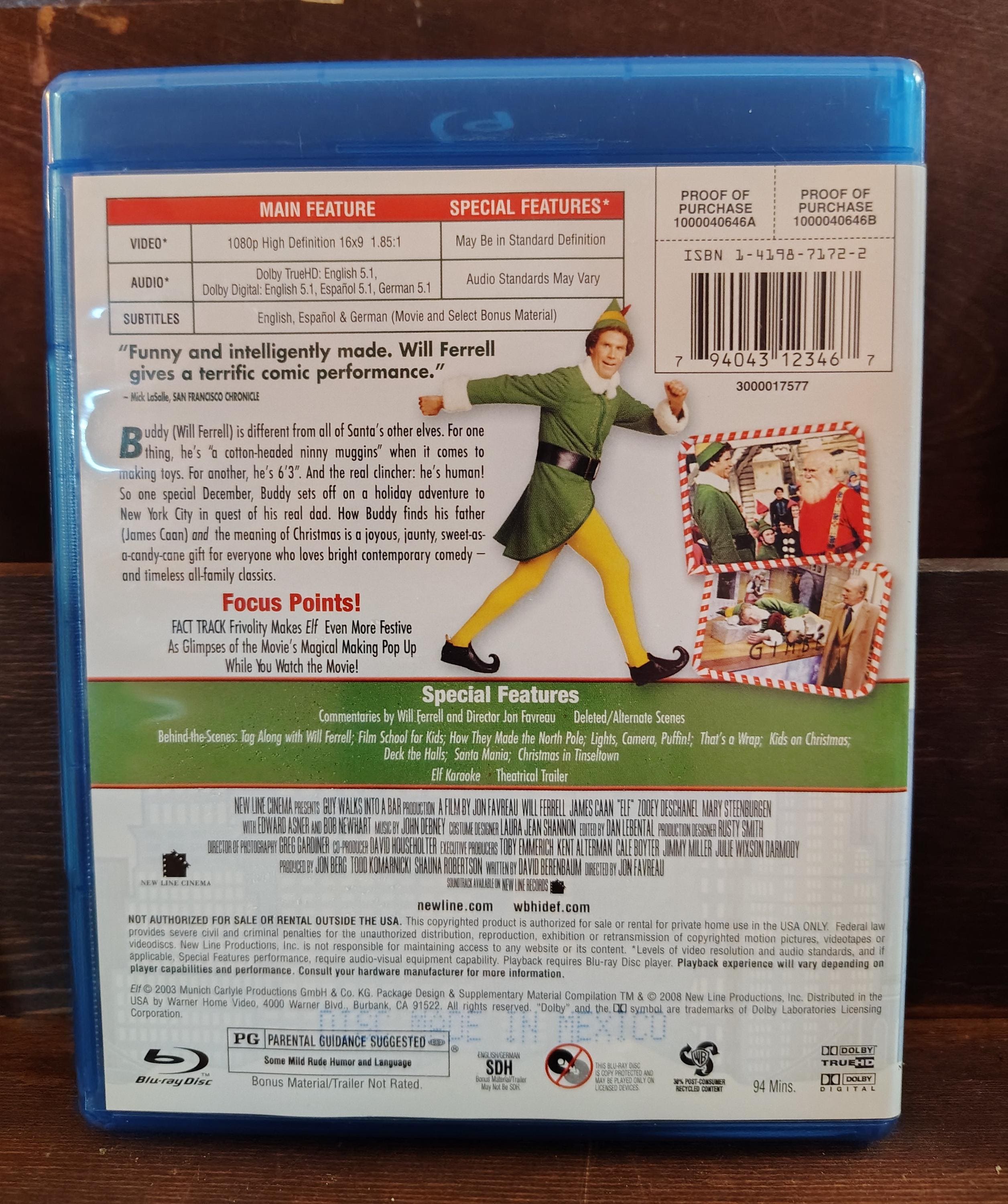 ウィル・フェレルの『エルフ』Bl-Ray DVD ディスク映画 - Etsy 日本, image size:2512x3000
