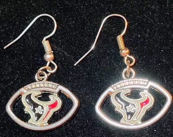 Houston Texans Sterling Silver Earrings Hoop Dangle