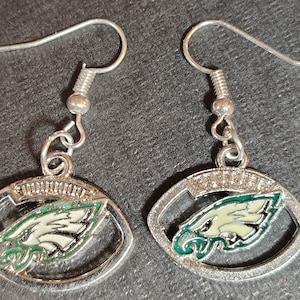 Philadelphia Eagles Sterling Silver Earrings Hoop Dangle new Women&#39;s Lady&#39;s gift