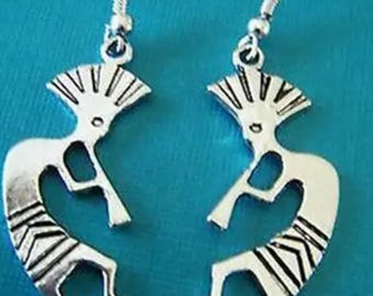 Sterling Silber Kokopelli Ohrringe: Fruchtbarkeitssymbol der Amerikanischen Ureinwohner