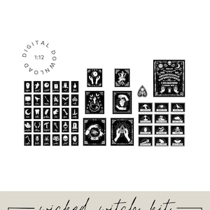 1:12 Scale Dollhouse Witch Kit – Ouija Board, Oracle Cards (Digital Download)