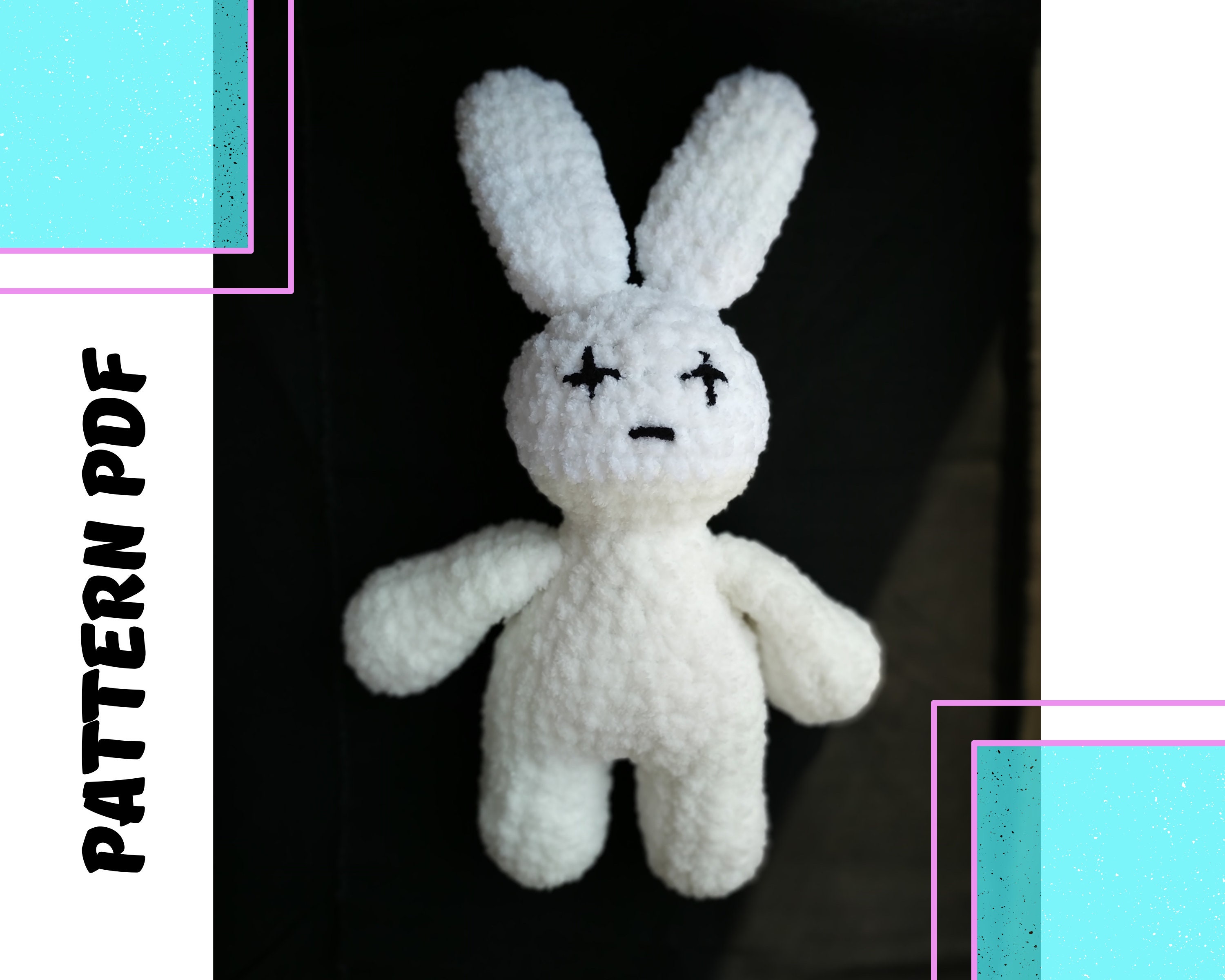 Bad bunny plush crochet pattern Etsy