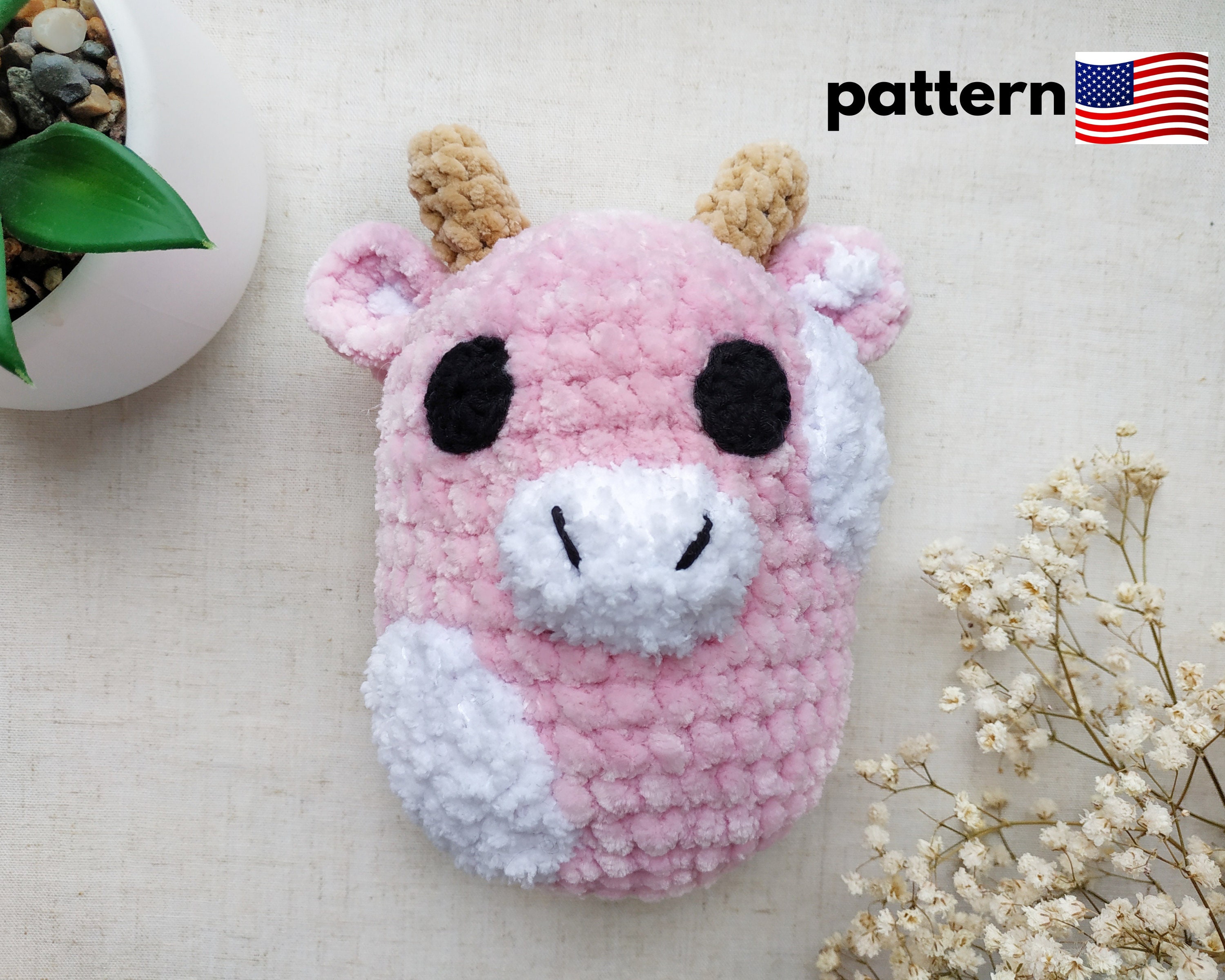 Squishmallow Cow Plush Kawaii Plush Crochet Pattern | Etsy