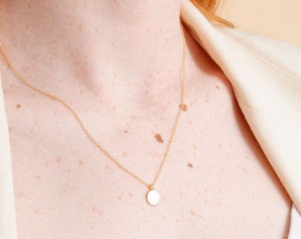 Gold Charlie Necklace, 14K Gold Vermeil, Gold Plated Sterling Silver, Delicate Circle Necklace, Everyday Minimalist Necklace