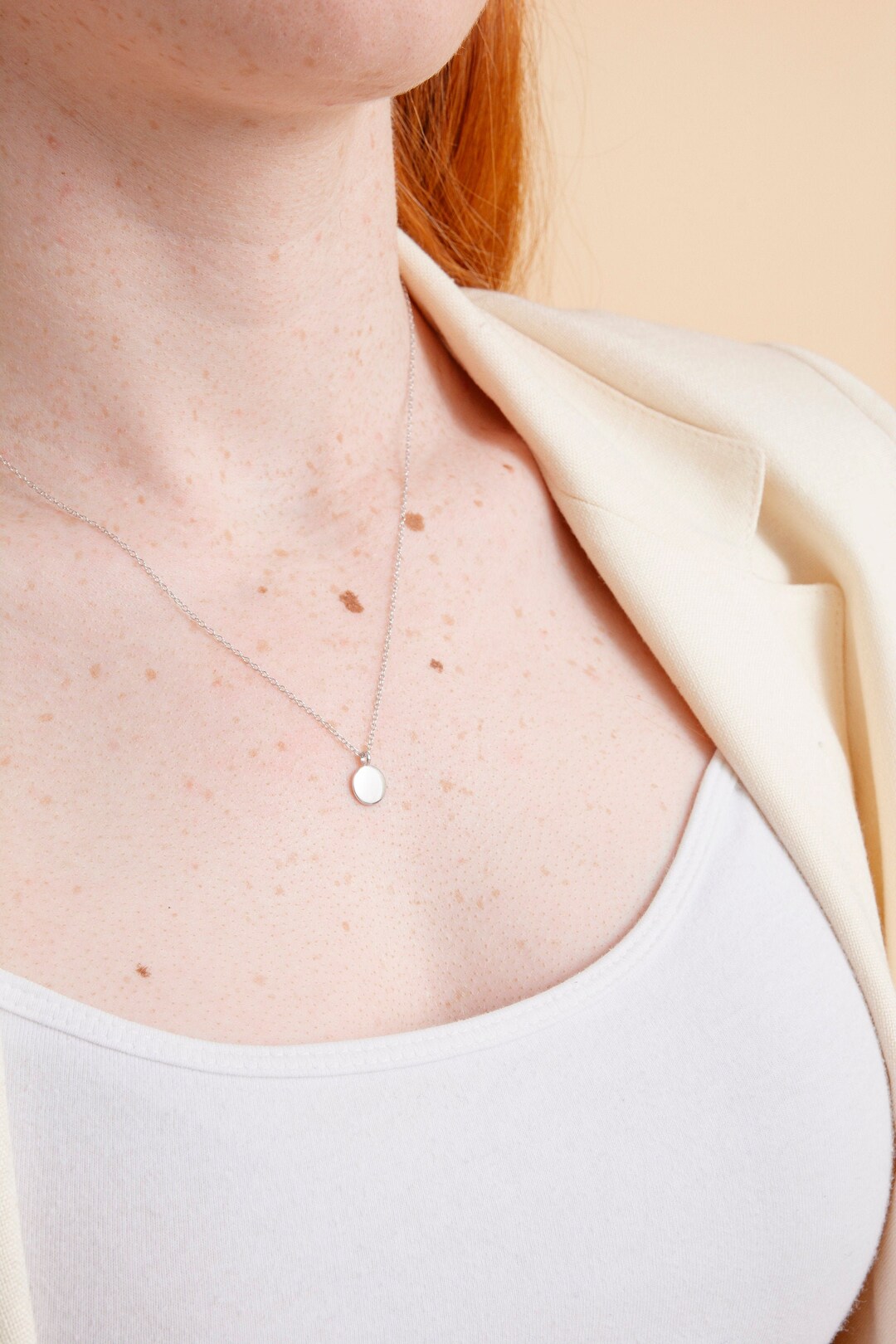 Elli Collana da donna con ciondolo a cerchio in argento 925, 450, Levigatura sfaccettata