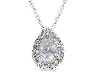 Marvelous 18k White Gold Pendant Necklace w/ .97 ct Natural Diamonds AIG Cert