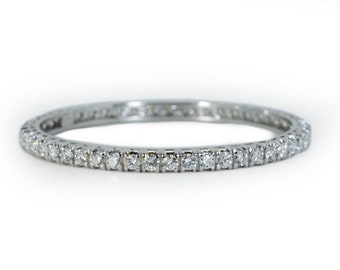 Sparkling 14K White Gold Diamond Bangle with a Total of 8.30 ct NGI Cert