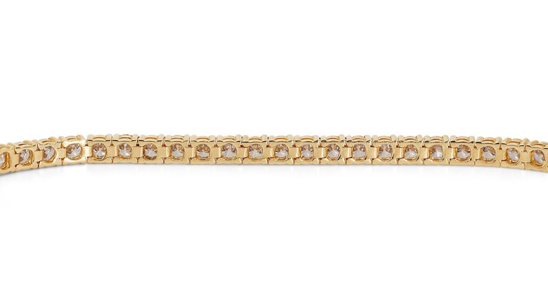 Ravishing 18k Yellow Gold Bracelet w/ 12 ct Natural Diamond IGI Certificate image 2