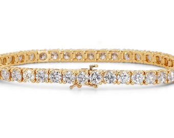 Ravishing 18k Yellow Gold Bracelet w/ 12 ct Natural Diamond IGI Certificate