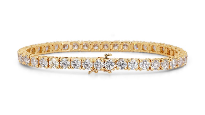 Ravishing 18k Yellow Gold Bracelet w/ 12 ct Natural Diamond IGI Certificate image 1
