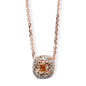Ravishing 18k Rose Gold Necklace w/ 0.26 ct Natural Diamonds AIG Certificate