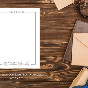 Funny &quot;Mean Old Lady&quot; Flat Notecards and Folded Notecards
